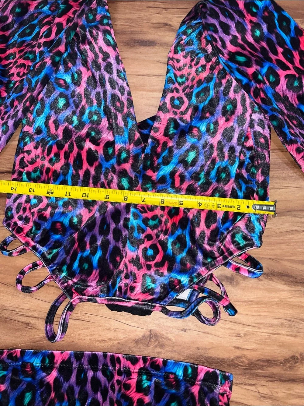 Multicolor Leopard Print Bandeau Top & Flared Pants Set